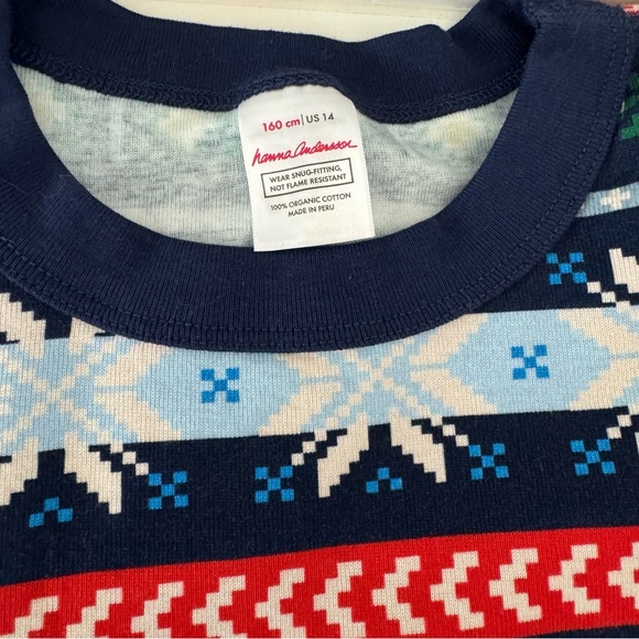 Hanna Andersson kids holiday long John pajama set | size 14 - Picture 3 of 4
